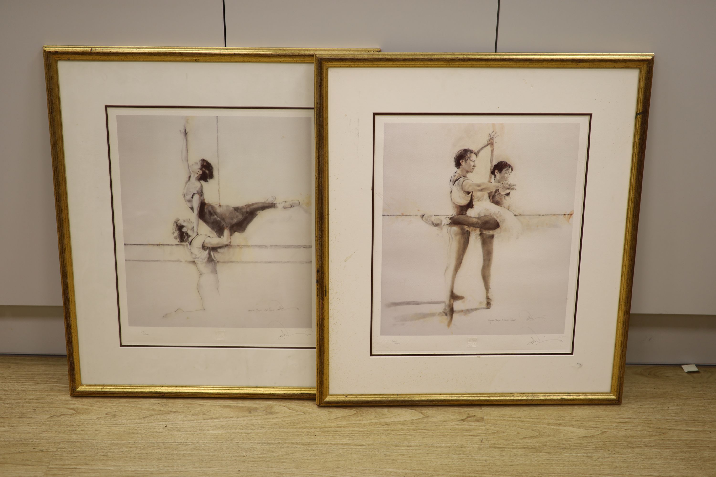 Charles Willmott (1943-), pair of limited edition prints, Studies of ballet dancers, signed in pencil, 29/600, overall 47 x 40cm